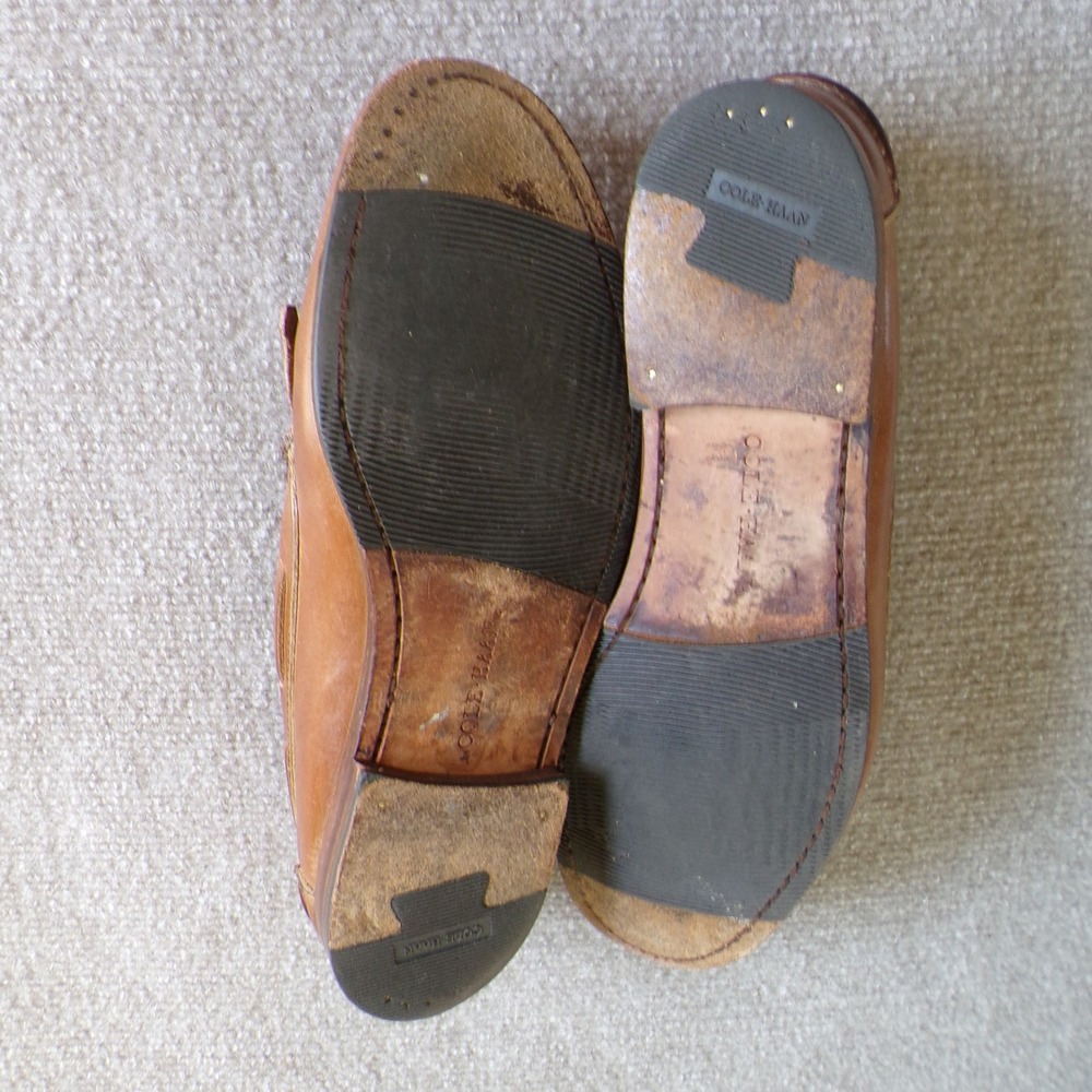 Cole Haan Vintage Mens Tassel Kiltie Loafers Tan Leather Handsewn | 10D (est.) - Picture 8 of 11